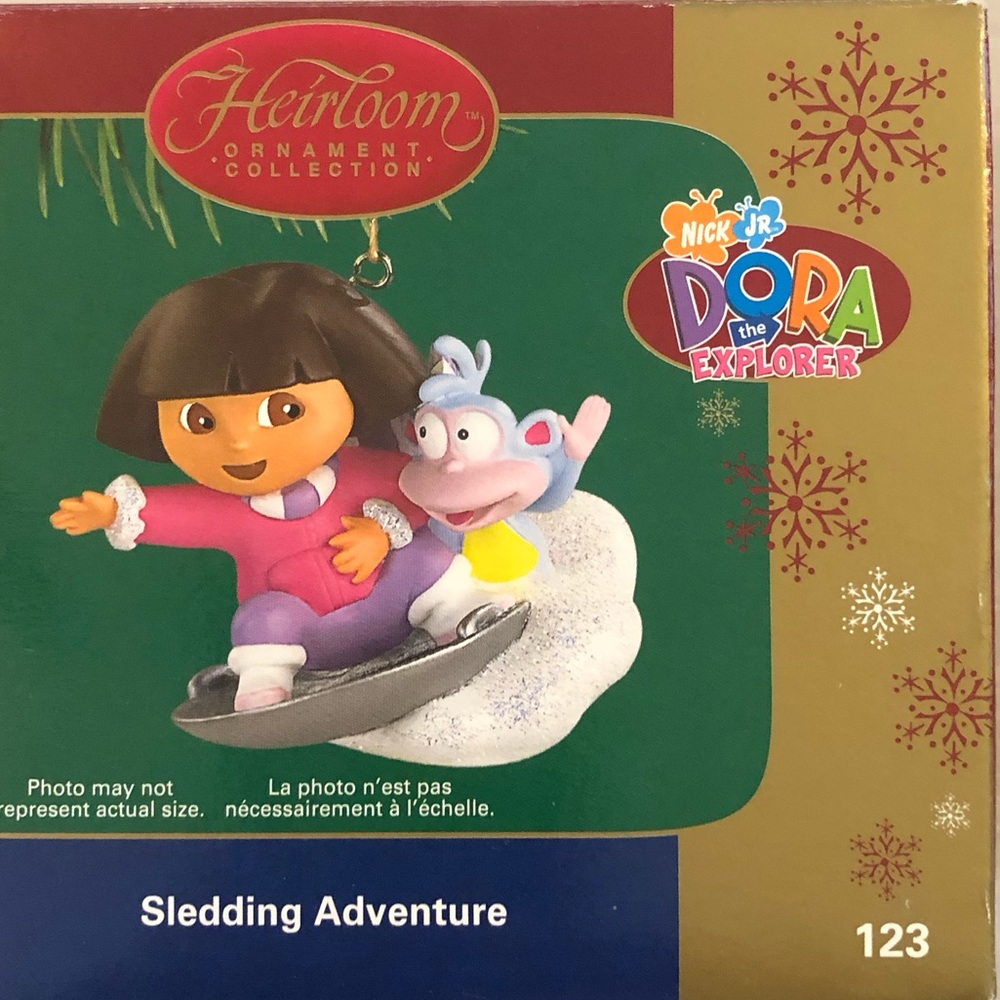 Dora The Explorer Sledding Adventure Christmas Ornament